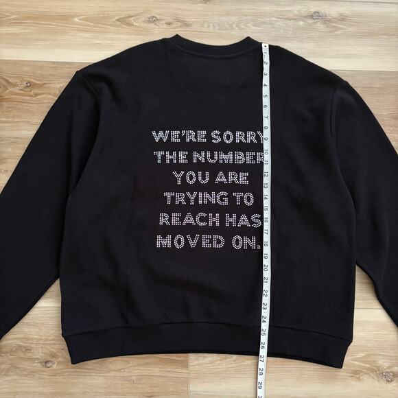 Boys Lie 1-800 Kara Rhinestone Remix Crew Sweatshirt Black XS/S - Picture 5 of 6